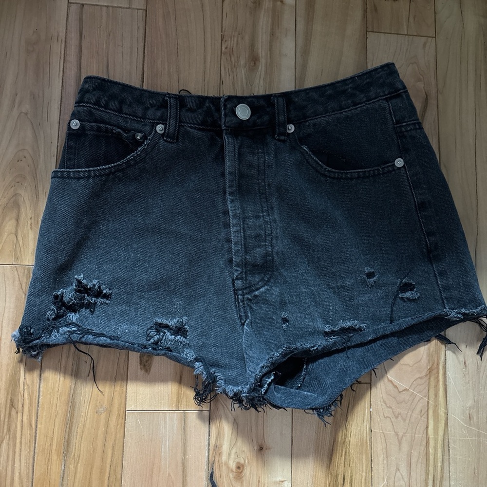 PacSun Black Distressed Jean Shorts